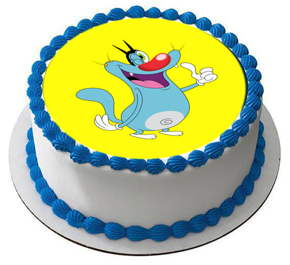 Oggy Cartoon Round Photo Cake Delivery in Delhi NCR - ₹1, Cake Express