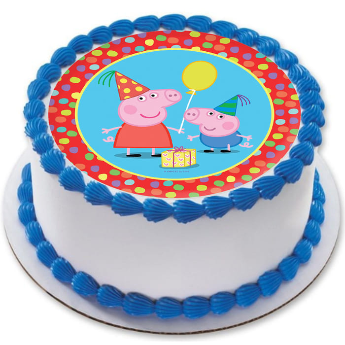Peppa Pig Cartoon Round Photo Cake Delivery in Delhi NCR - ₹1, Cake  Express