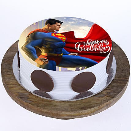 Superman Pineapple Photo Cake Delivery in Delhi NCR - ₹1, Cake Express