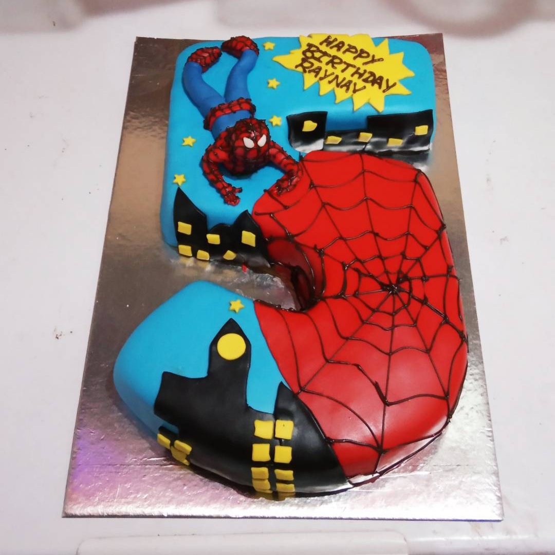 Spiderman and Batman 5 Number Cake Delivery in Delhi NCR - ₹5, Cake  Express